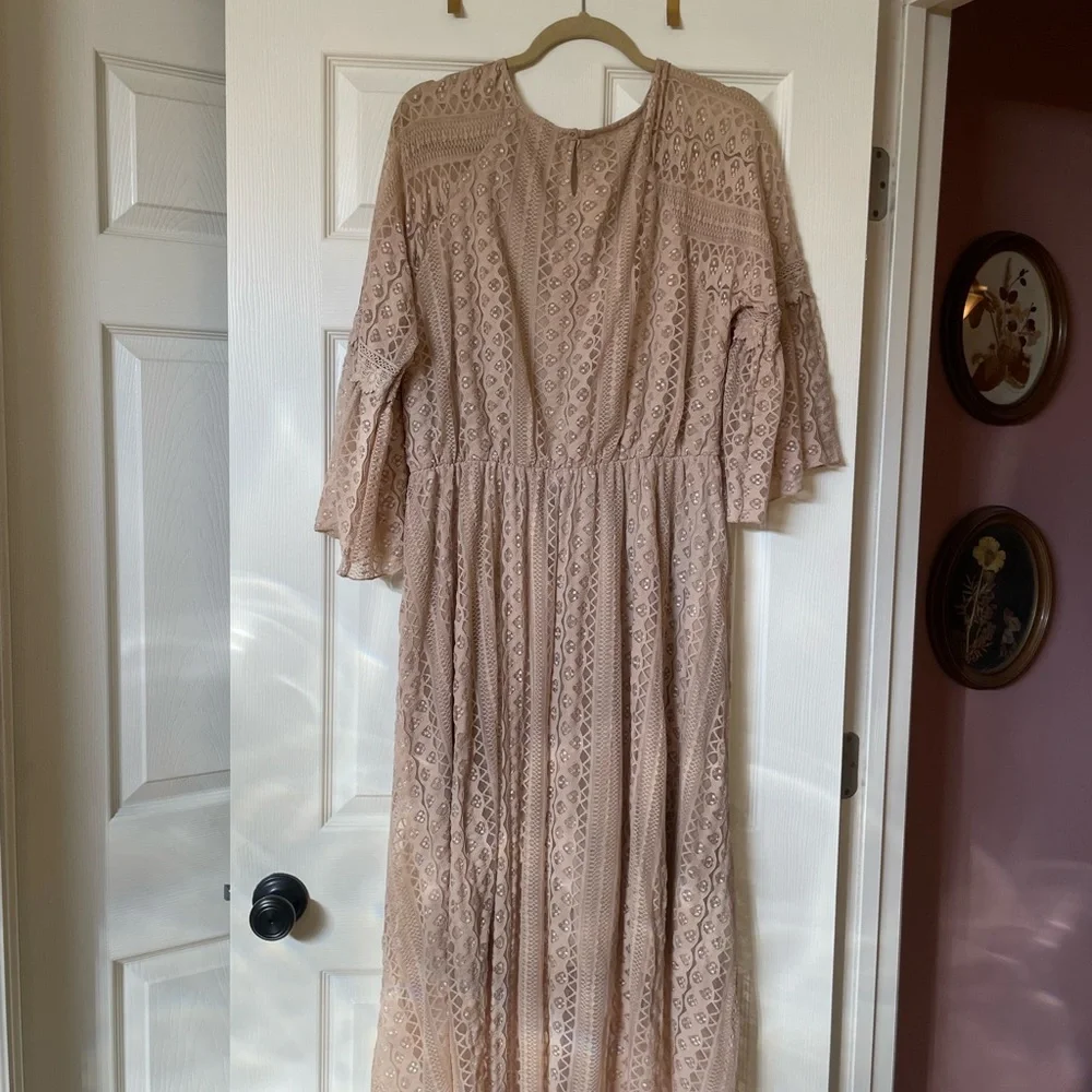 Lead Singer Taupe Maxi Dress 1X NWOT - Picture 4 of 5